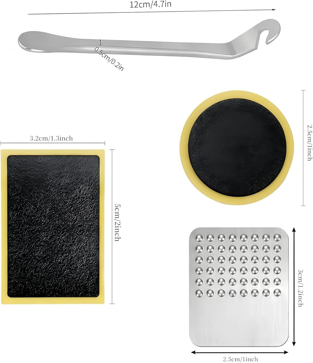 Bike Tire Repair Kit46 Pcs,With 2 Premium Stainless Steel Levers Flat Tire Repair Kit Tire Patch Kit Tire Patch Flat Tire Repair Kit for MTB Ebike Valve Stem Puller Installer Tool image number 1