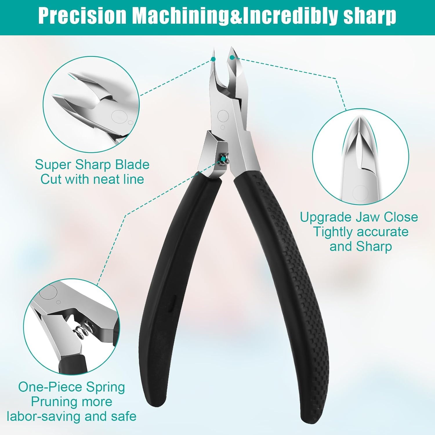 Diesisa Cuticle Trimmer,4Mm Jaw Extremely Sharp,Cuticle Clippers for Nails with Silicone Handle, Non-Slip,Professional Steel Cuticle Cutter,Trimmer Dead Skin Remover Stainless Cuticle Remover Tool image number 5