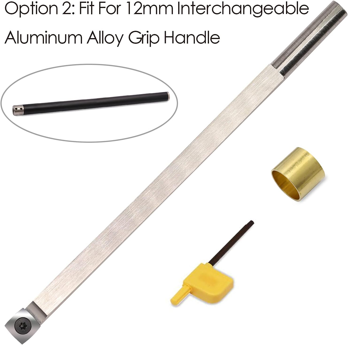 10 Inches Wood Turning Tools Carbide Tipped Lathe Chisel Rougher Tool Bar with 15Mm Square Radius Carbide Insert for Wood Hobbyist or DIY or Carpenter,Handle Not Include