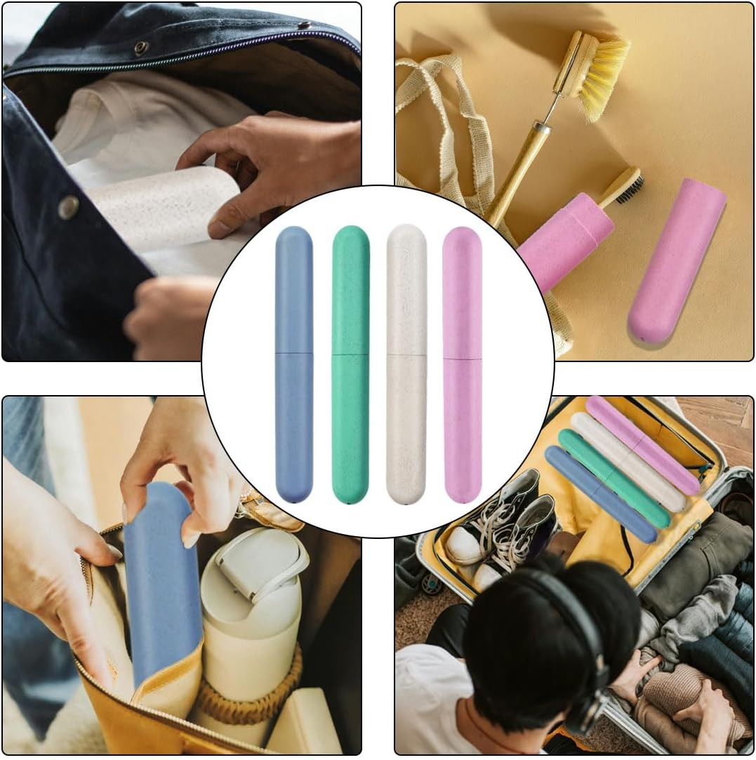 ZYYC 4 Pack Travel Toothbrush Case, Holder Toothbrush Travel Containers for Trip Home Camping Dust-Proof and Sanitary, Travel Toothbrush Holder image number 3