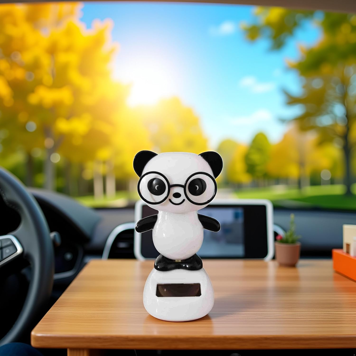 Black and White Solar Dancing Panda Bear Tiger - Shaking Doll Dancing Toys, Car Dashboard Doll Ornament, Dancing Animal Figurine Toy for Car Interior Home Desk Decorations Solar Power Kits