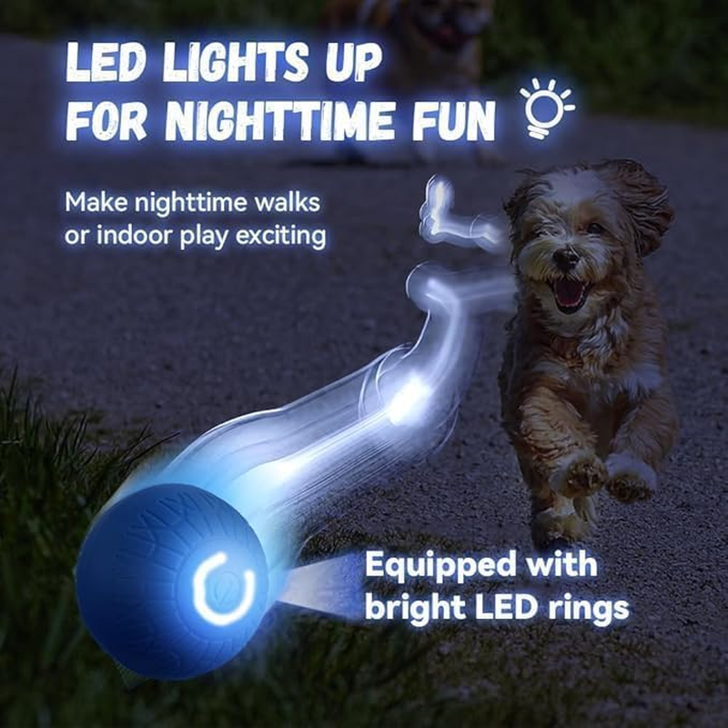 TEKXDD Interactive Dog Ball - Dog Toys, Indestructible Dog Moving Ball, Pet Playthings for Outdoor & Indoor Playtime - Blue image number 6