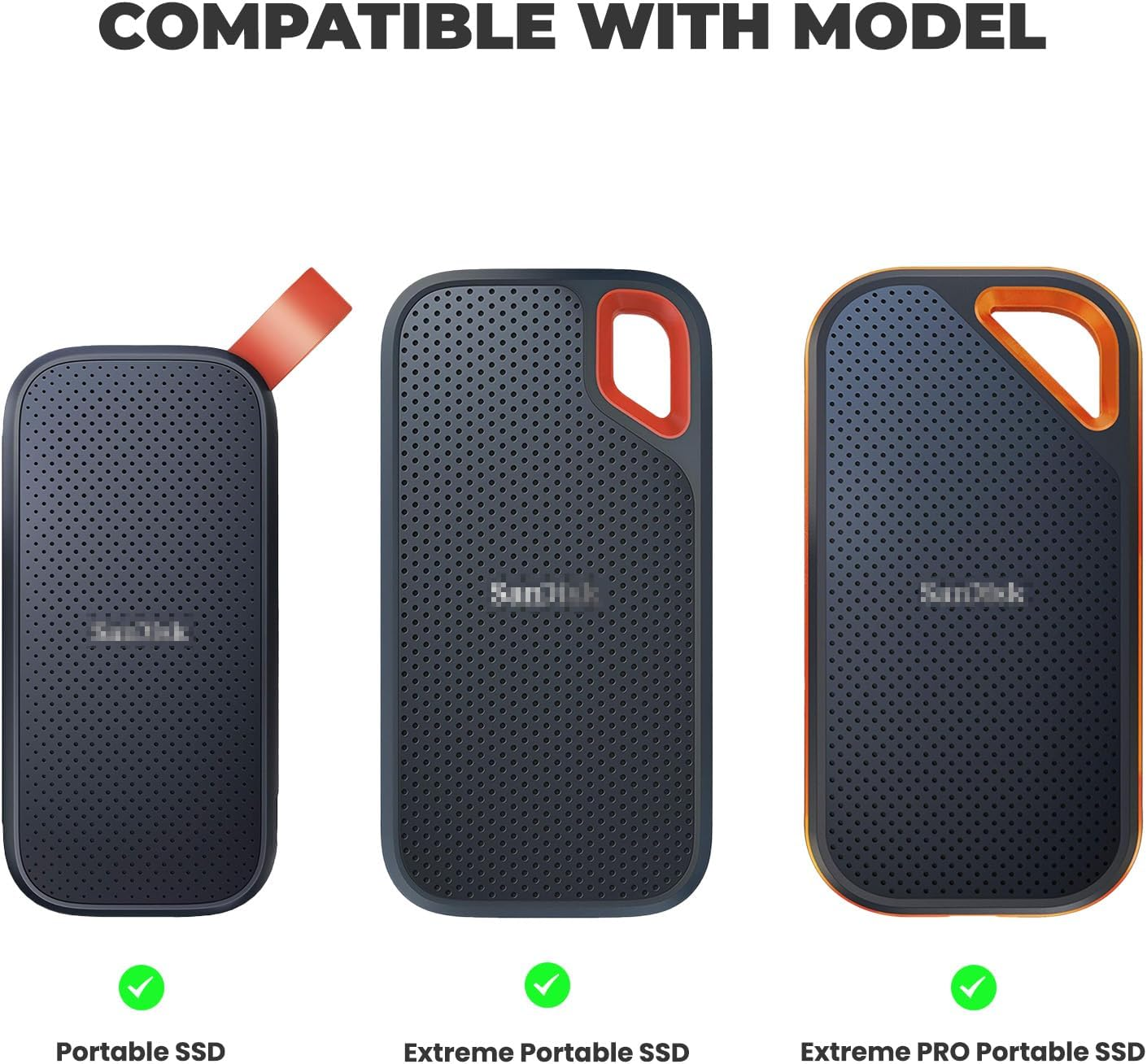 Hard Carrying Case for Sandisk Extreme, Extreme PRO, Portable SSD, Shockproof Travel Protective Storage Case for Solid State Drive image number 4