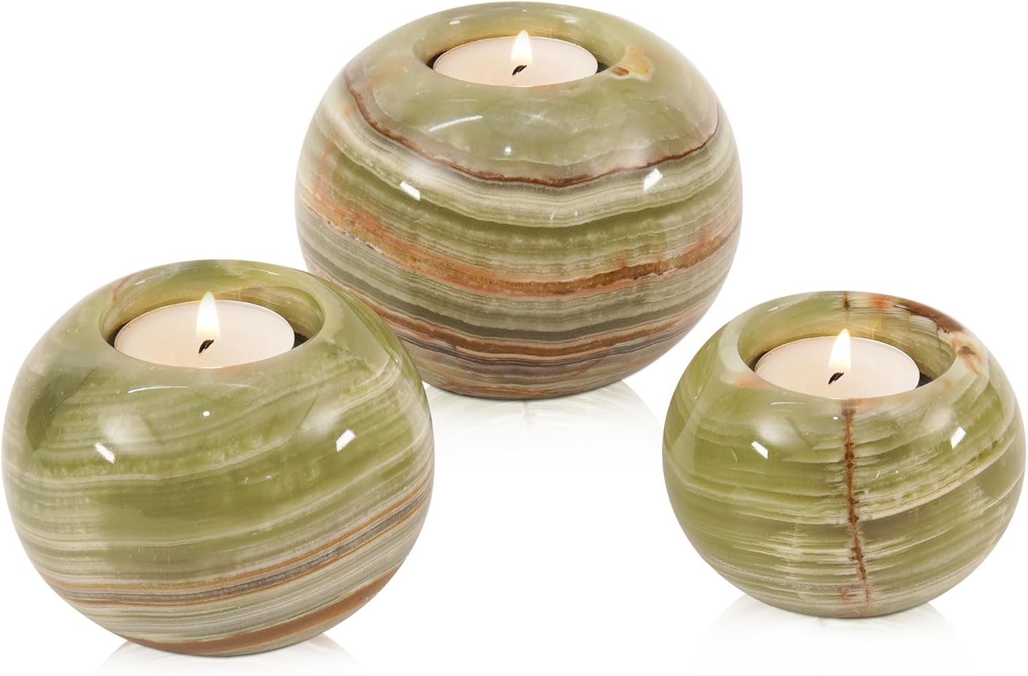 Radicaln Marble Tealight Candle Holder Black Handmade Set of 3 Candle Container for Votive Candles - D&eacute;cor Tealight Candles with Votive Candle Holders - Pillar Candle Holder