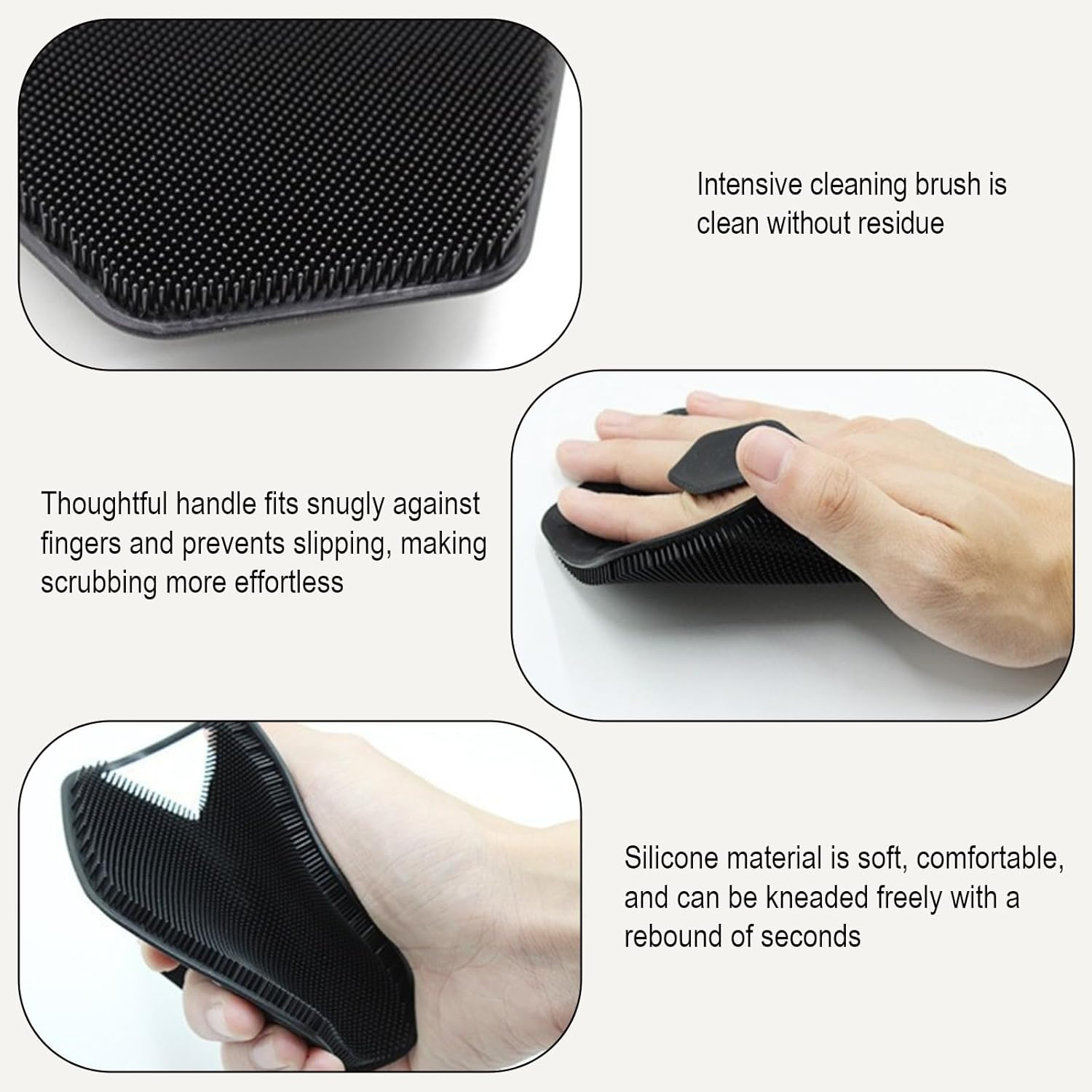 Loimon Premium Silicone Body Scrubber - Deep Cleansing & Exfoliating Bath Brush with Ergonomic Handle, Long Lathering Bristles for Gentle Skin Invigoration, Hygienic & Easy Clean image number 3