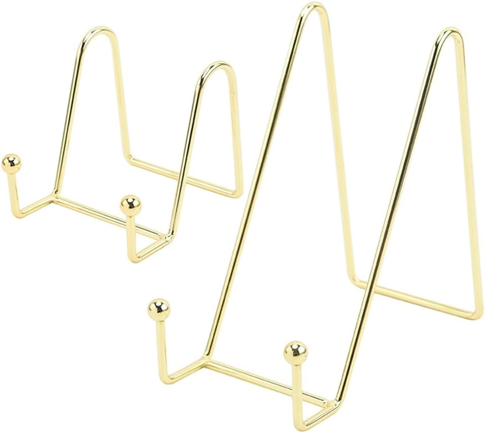 2 Pcs Metal Square Wire Easel Stand, Plate Holder Display Stands, Picture Frame Stands for Display Photos, Decorative Platter, Book and Table Top Arts image number 4