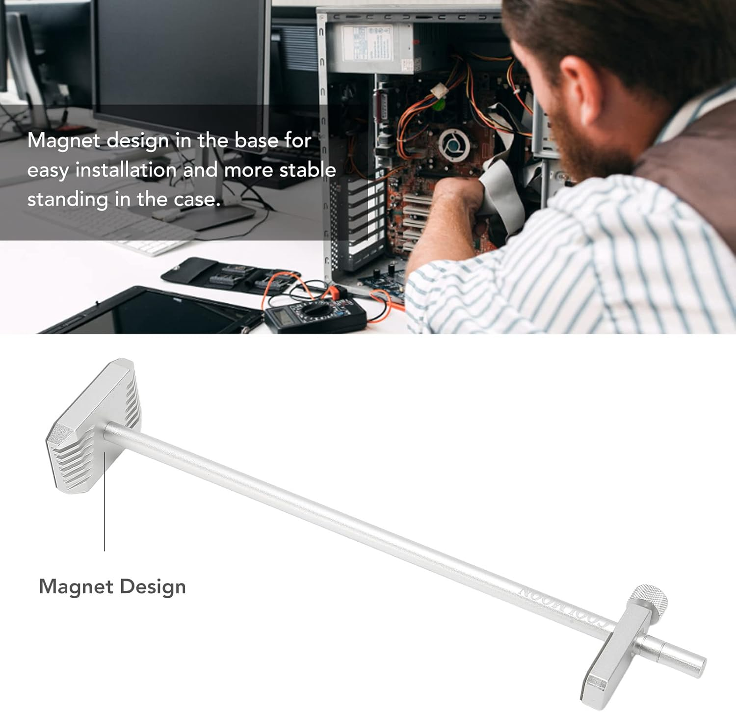 Aluminum Alloy Graphics Card Holder with Magnetic Design for Computer GPU Support image number 3