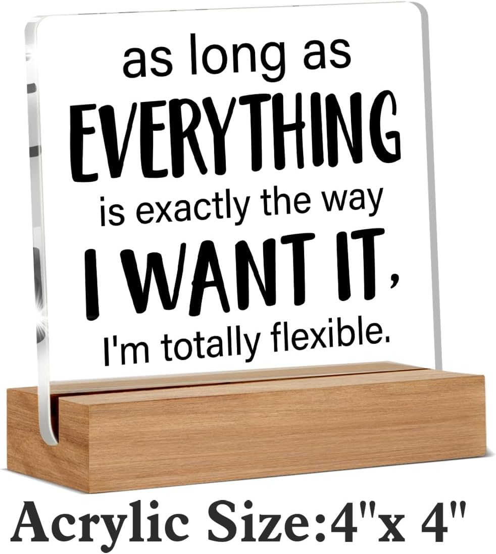 Funny Office Gift Humor Gifts for Coworker Colleague Leader Boss Office Clear Desk Decorative Sign Acrylic Sign with Wooden Stand for Desk Table Shelf image number 6