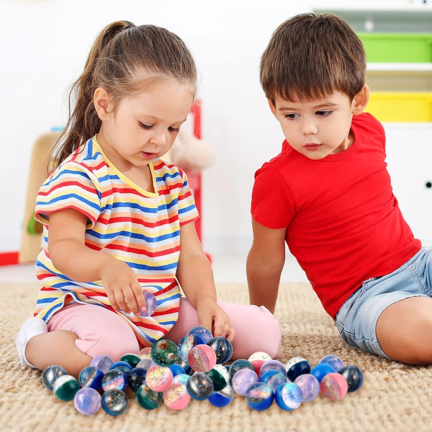 Space Bouncy Balls, 30Pcs 3Mm Space Bouncy Balls Bulk Anxiety Fidget Sensory Balls for Party Favors Gift Bag Filling Birthday Party Supplies.