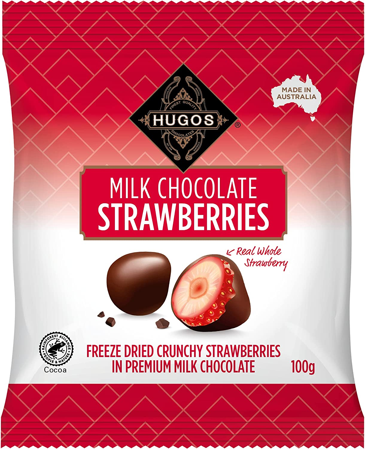 Hugos Milk Chocolate Strawberries 100 G image number 2