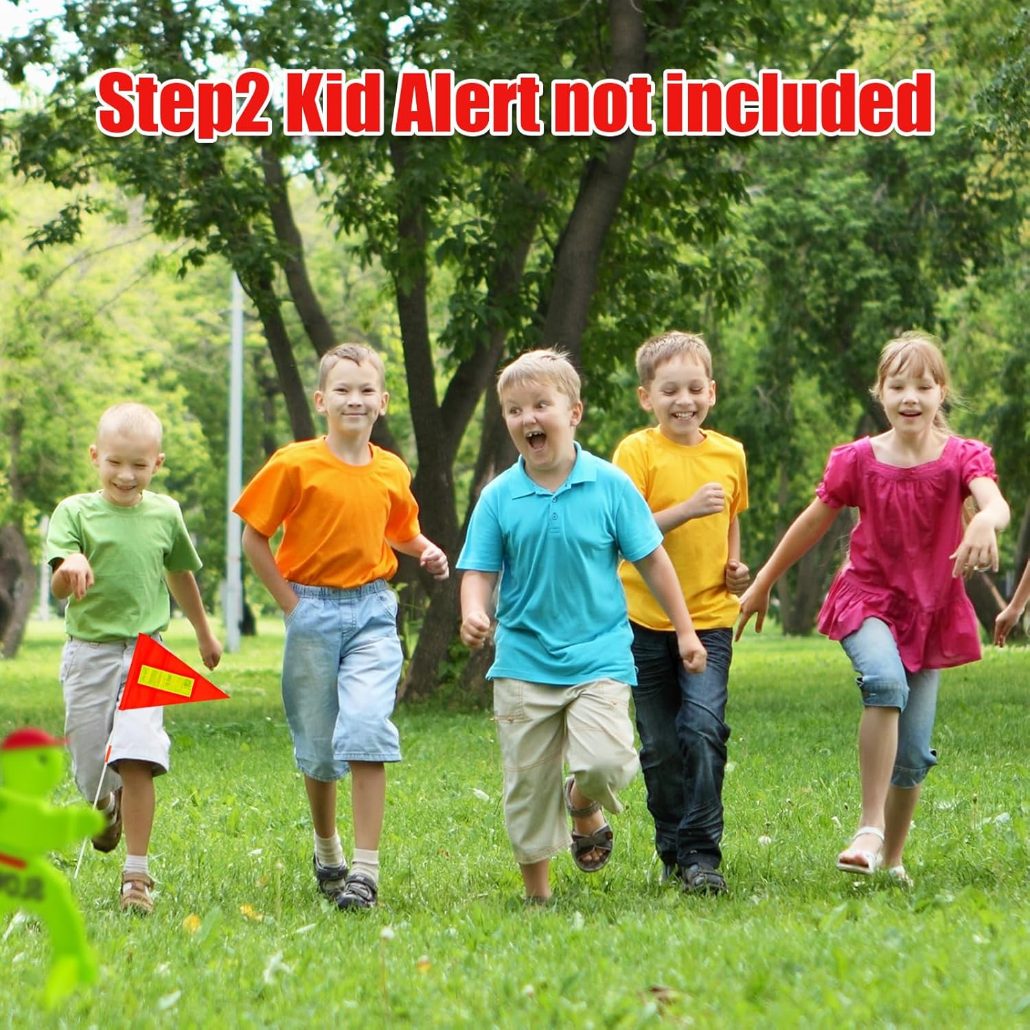 XIHIRCD 2Pcs Safety Flags with Pole, Kid Alert Slow down Signs Neighborhoods Bike Safety Flag with Pole Replacement Easy to Install Orange Safety Flag Warning Signs Compatible with Step 2 image number 3