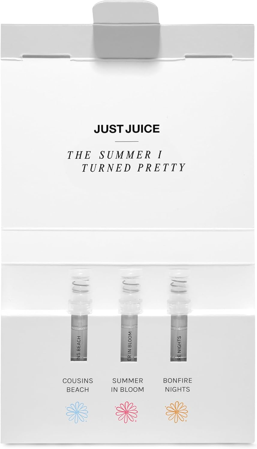 The Summer I Turned Pretty Discovery Set by Just Juice for Women - 3 X 0.05 Oz -Cousins Beach EDP Spray (Mini), Summer in Bloom, Bonfire Nights