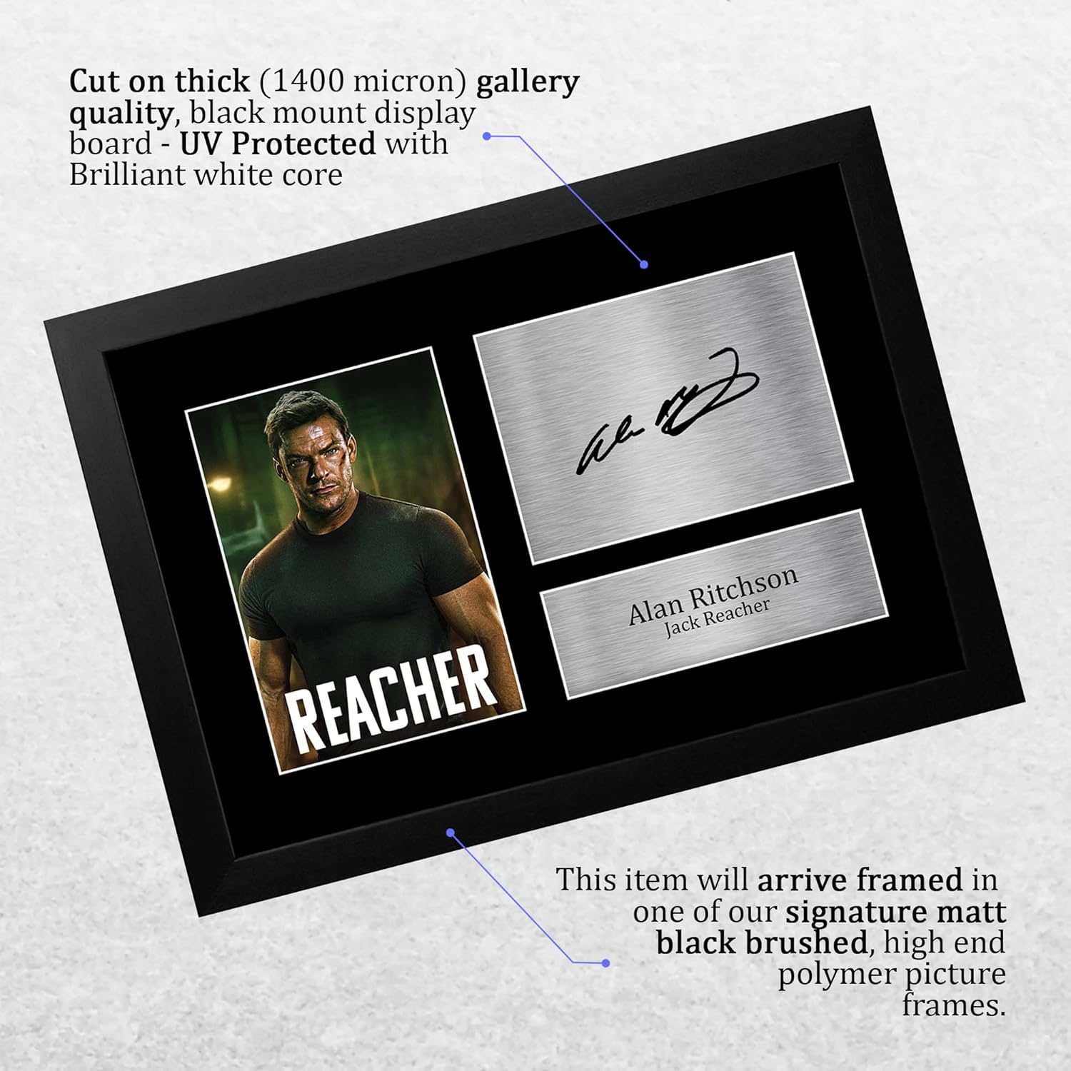 HWC Trading FR A4 Alan Ritchson Jack Reacher Gifts Printed Signed Autograph Picture for TV Show Fans - A4 Framed image number 2