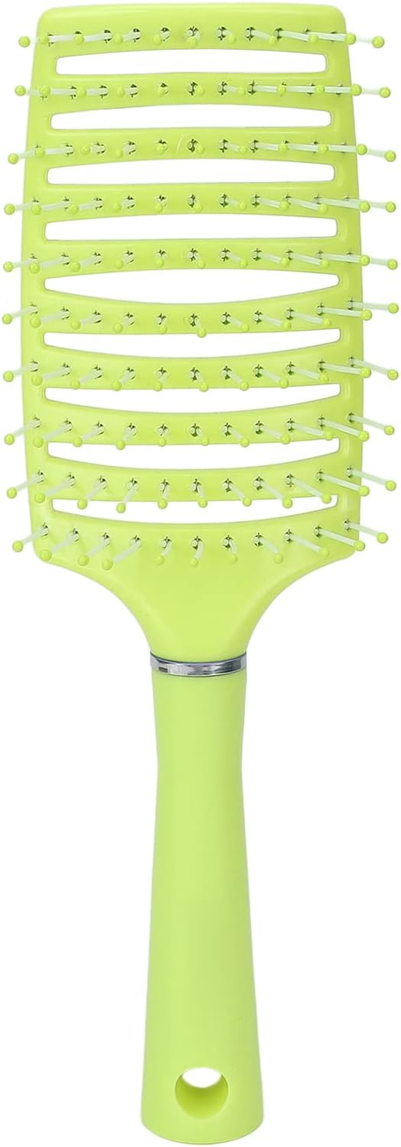 Hair Brush, Curved Scalp Massage Ergonomic Paddle Hair Brush for Hair Salon for Home Travel for Men Women(Fluorescent Yellow) image number 2