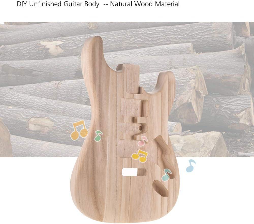 ACAGALA ST01-TM Unfinished Handcrafted Guitar Body Candlenut Wood Electric Guitar Body Guitar Barrel Replacement Parts image number 3
