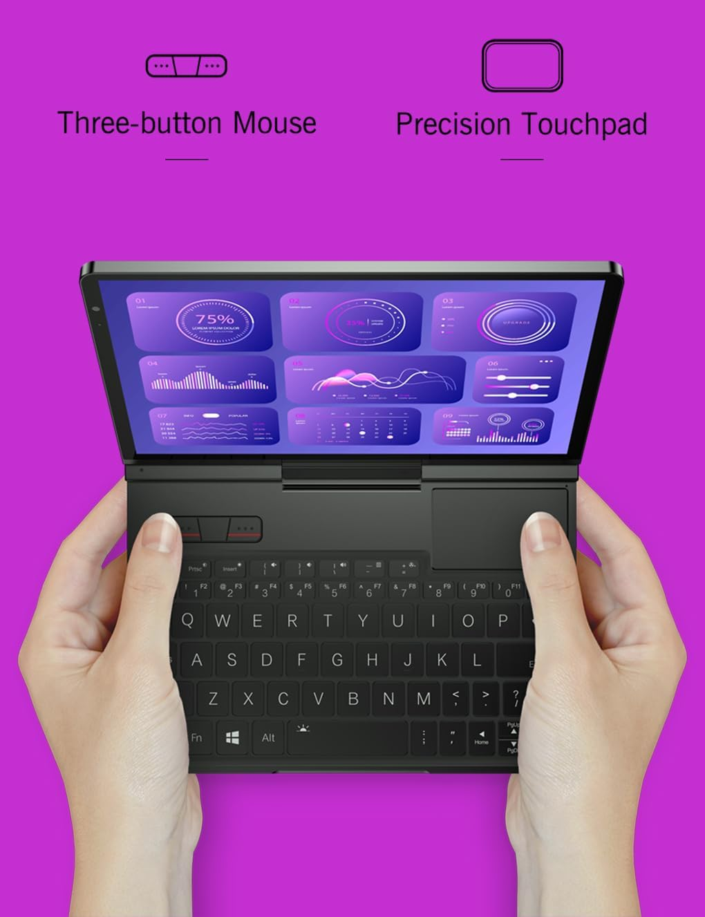 GPD Pocket 4 Mini Laptop 8.8" Touch Screen Aluminum Shell UMPC Win 11 Home OS AMD Ryzen AI 9 HX 370 32GB/2TB (Amber Black) image number 2