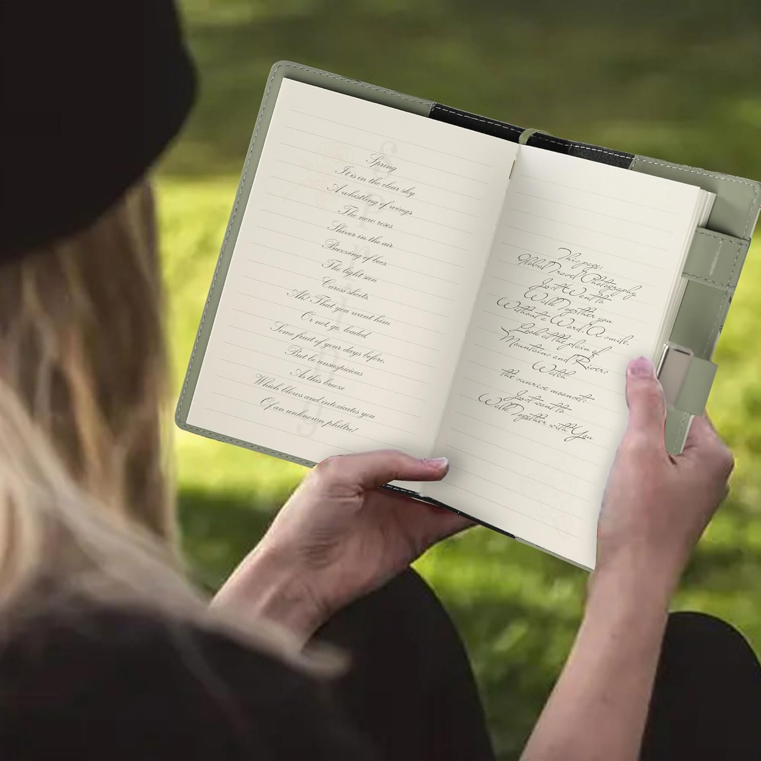 MGGAO Diary with Lock, Refillable PU Leather Diary with Lock and Key for Women Girls, B6 Secret Personal Daily Journal, Vintage Locking Diary, Moon and Flower Journal, 224 Pages Lined Journal image number 5