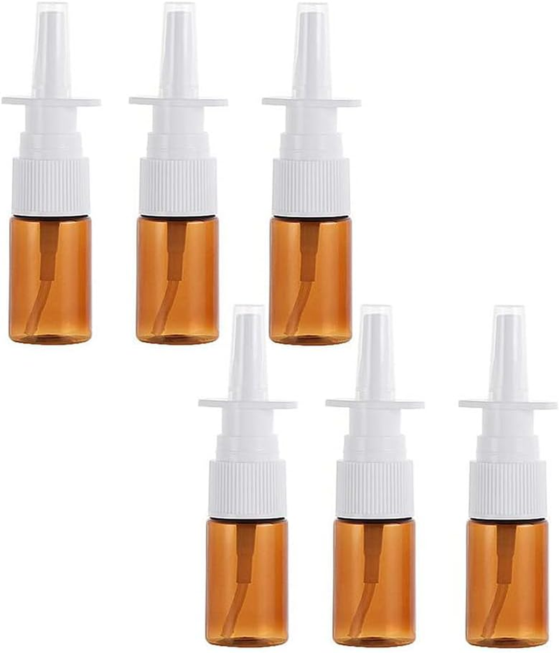 6 Pcs 10 Ml Empty Refillable Nasal Spray Bottles,Portable Glass Nasal Spray Bottle Container,Used to Store Medical Water and Liquid,Brown