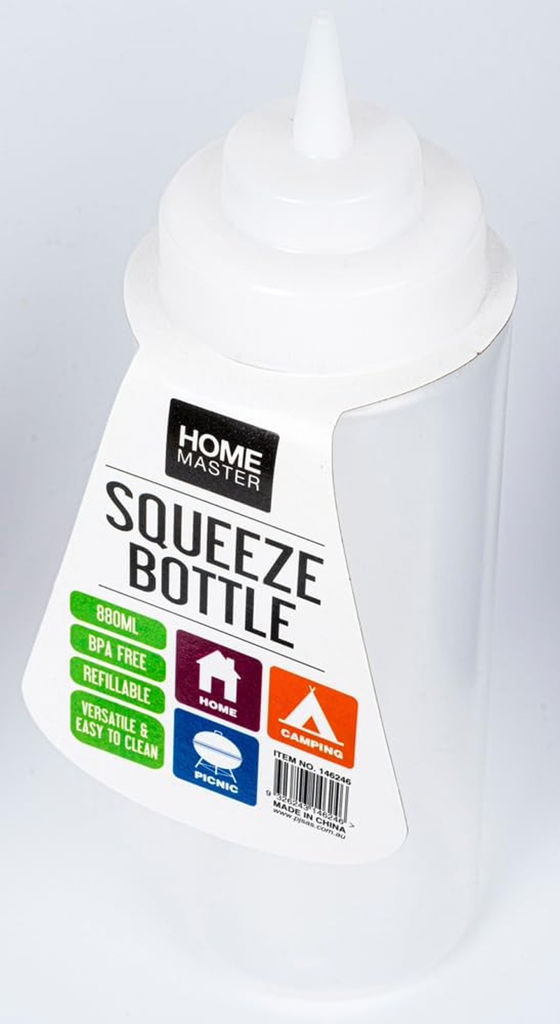 Home Master 2 Pack Squeeze Bottle 880Ml Sauce Clear Refillable Screw Top image number 3