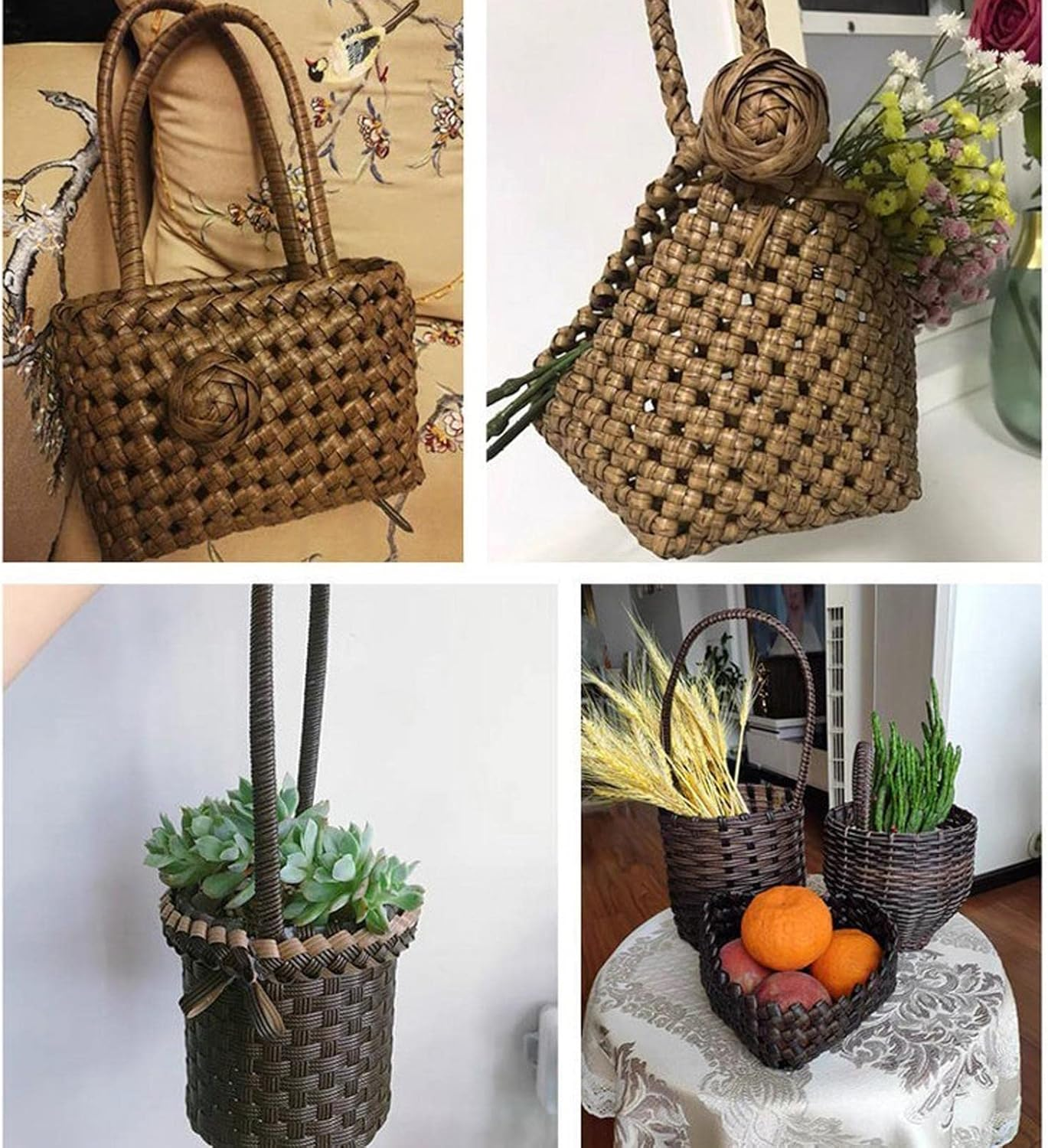 B Baosity 32M Wicker Repair Material,Rattan Kit Flat Plastic Weaving Material for Rattan Furniture Patio Conversation, White image number 1