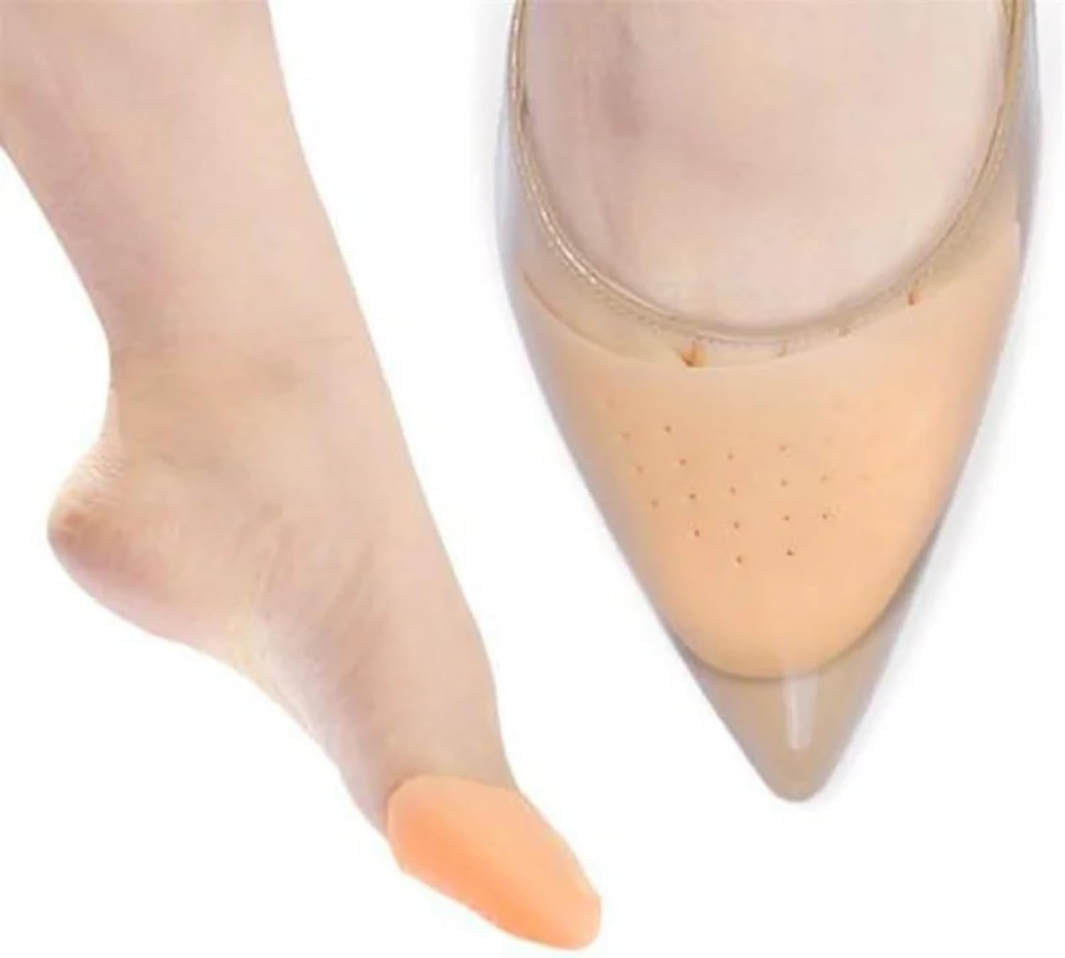 8 Pcs Silicone Toe Protectors Cover for Men and Women, Gel Toe Pad with Stomata for Pain Relief, Suitable for High Heels, Ballet Shoes, Pointed Shoes Work Boots - Blister Protection, Breathable Pad Protection image number 4