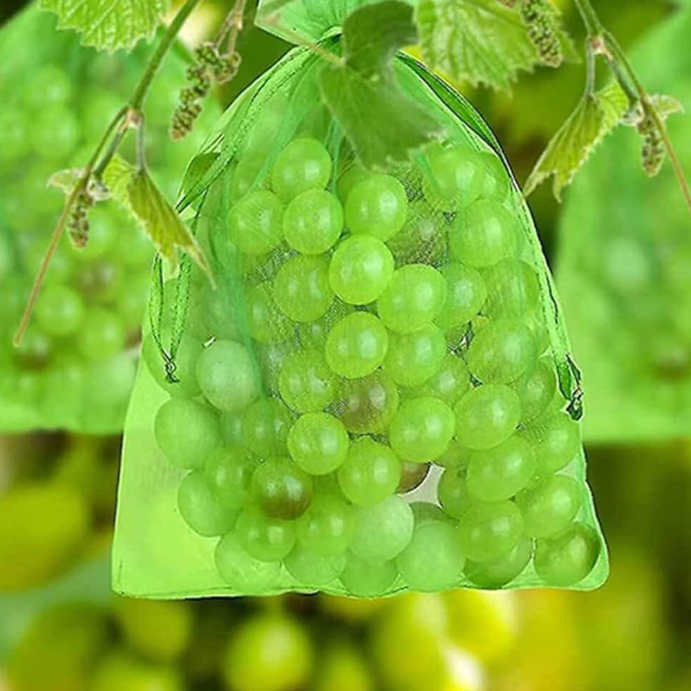 Fruit Protection with Drawstring 100Pcs, Mesh Fruit Protection Bag 15X20Cm, Mesh Garden Protection Bag, from Birds Squirrels image number 1