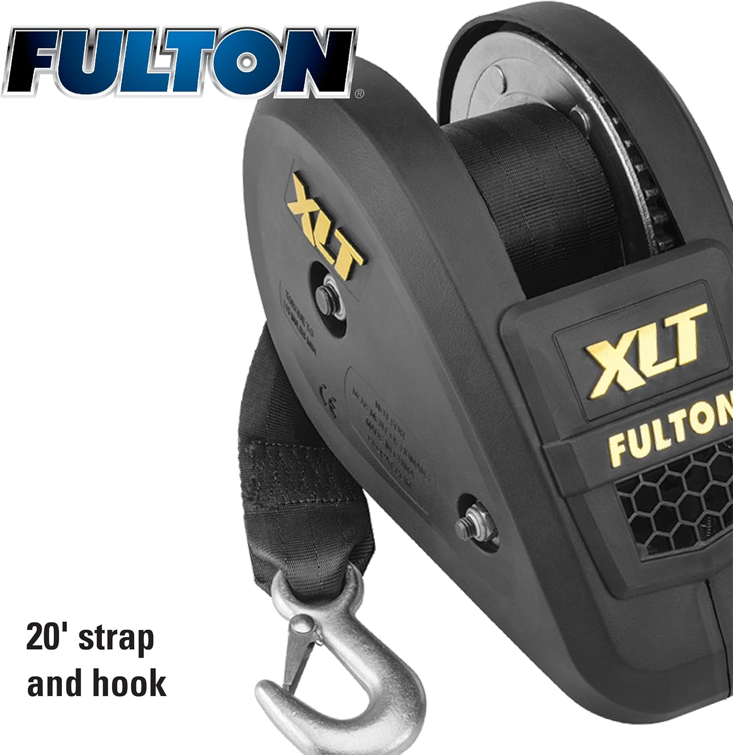 Fulton 142314 XLT Single Speed Winch with 20' Strap and Cover - 1800 Lbs. Capacity, 1 Pack, Black image number 4