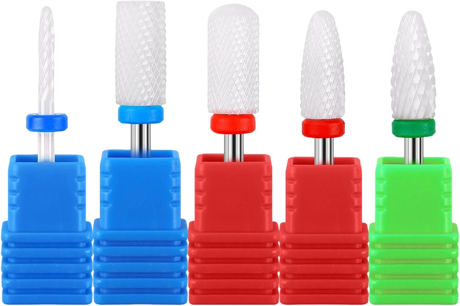 RIBHNXHI Professional Ceramic Nail Drill Bits Set 5Pcs for Manicure Pedicure Acrylic Nail Filing Cuticle Care and Gel Nail Polishing image number 1