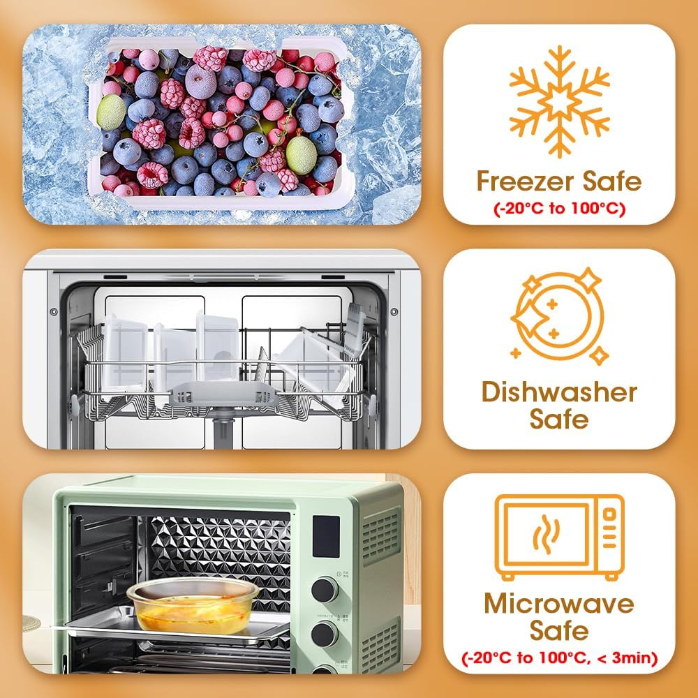 ZUNI 10 PCS Airtight Food Storage Containers with Lids, Plastic Containers for Kitchen Pantry Organization, Bpa-Free, Leak-Proof, Microwave/Dishwasher Safe with Labels & Pen image number 3