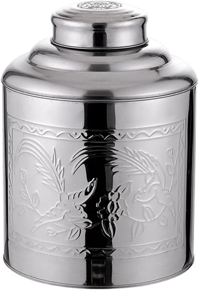 DECHOUS Stainless Steel Tea Canister Portable Sealing Tea Tin 500G Metal Storage Container Suitable for Office and Travel