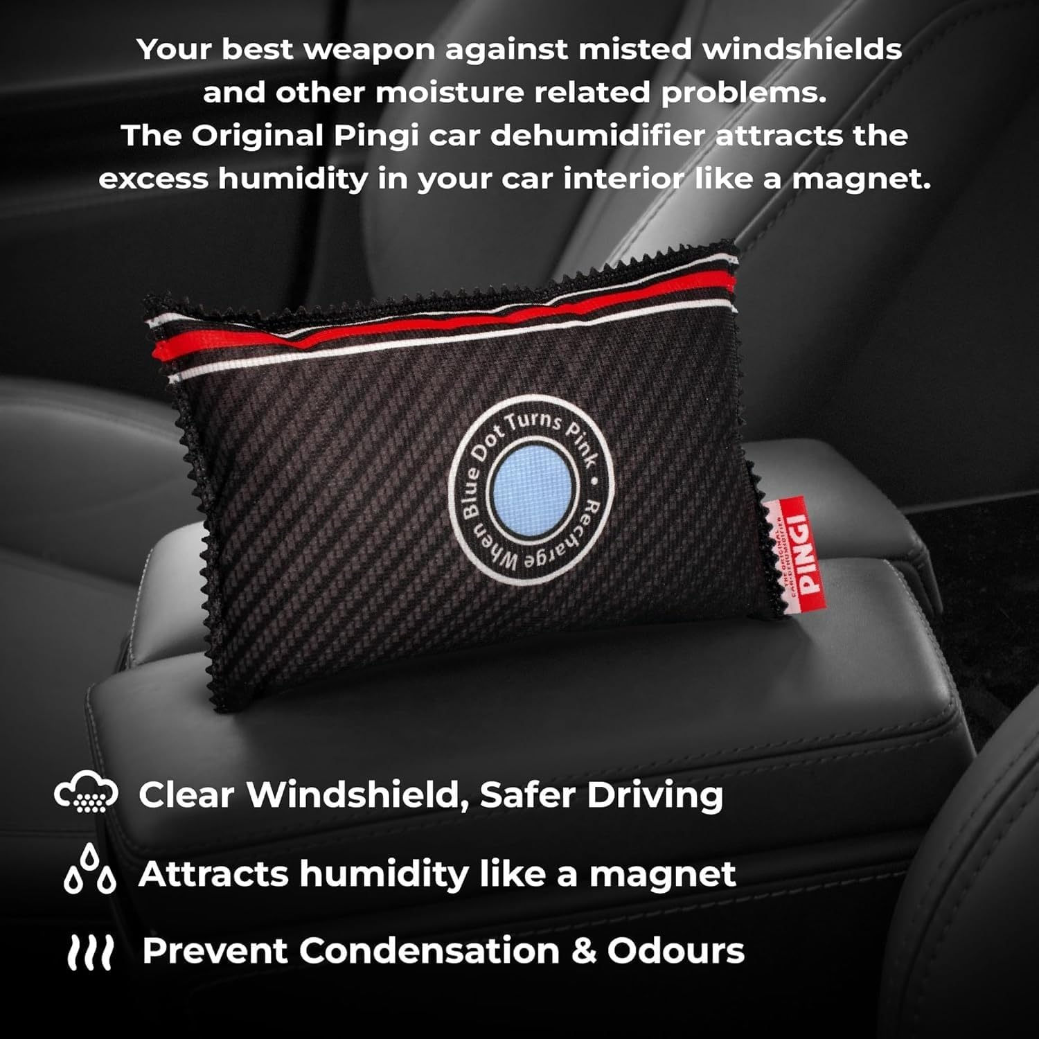 Pingi Dehumidifier Car and Home LV-A300 - Absorbs Moisture Condensation Damp Keeping Windscreens Clear - One Reusable 299 G Bag image number 1