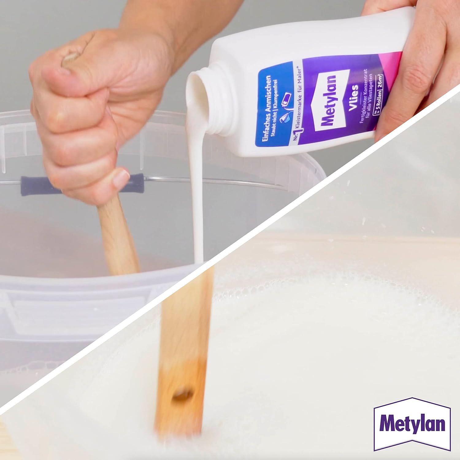 Metylan Non-Woven Ready Paste Concentrate, Wallpaper Paste for Non-Woven Wallpaper, Strong & Quick Mixable Paste for Immediate Use, 1 X 500 G