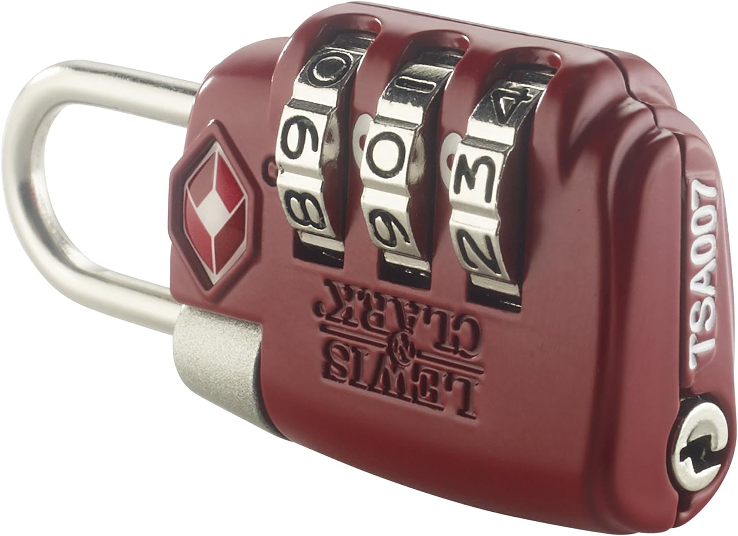 Lewis N. Clark TSA 3 Dial Combination Lock, Red image number 1