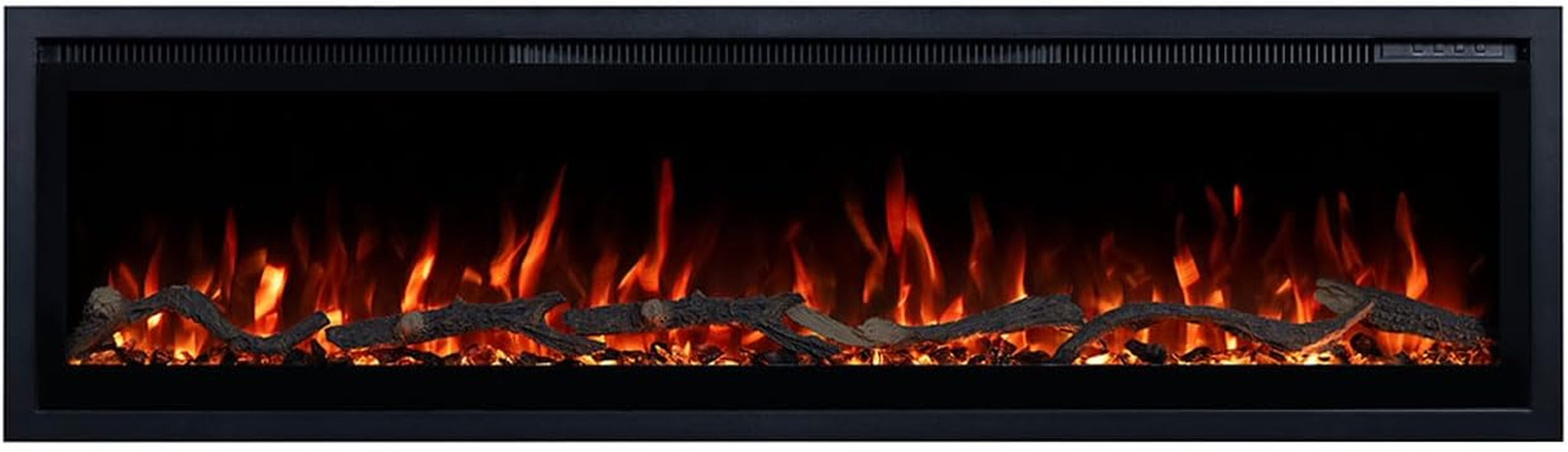 Modaliving Lucerne Series Electric Fireplace Heater, Wall Mounted, Recessed or Freestanding Design with Multi-Colour Flame Effect, Smartphone App and Remote Control (50 Inch) image number 2