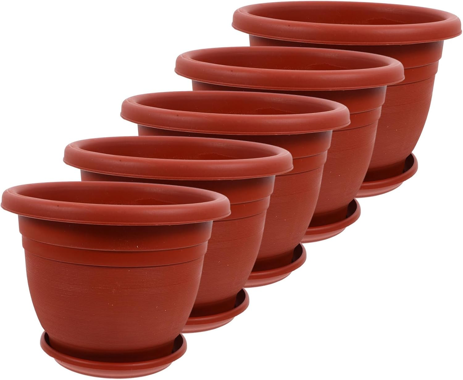 CIYODO Piece Set of Heavy Duty Seedling Pots Indoor Plant Pots Drainage Holes Red Clay Finish for Flower Arrangement and Gardening