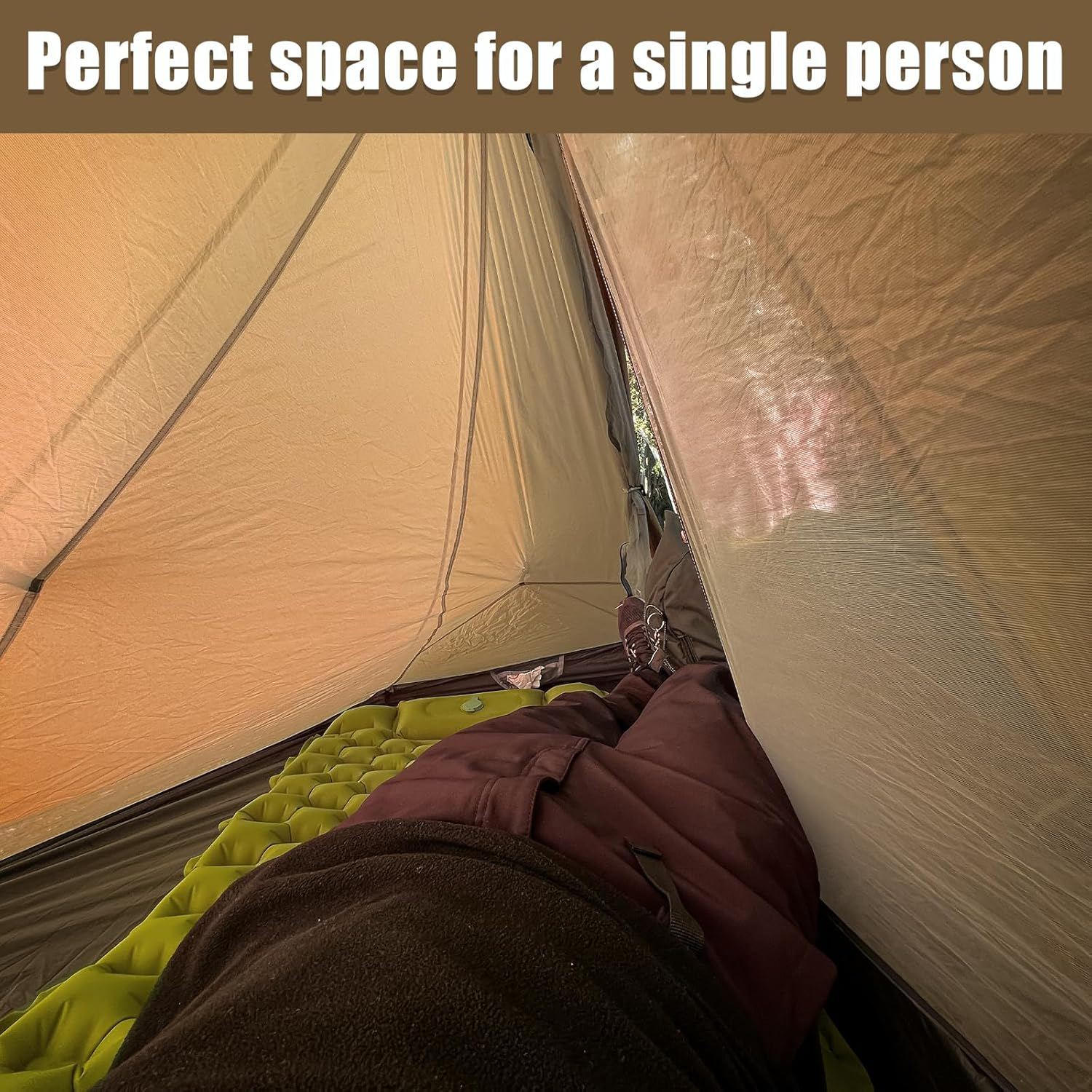 Night Cat Backpacking Tent for One 1 to 2 Persons Lightweight Waterproof Camping Hiking Tent for Adults Kids Scouts Easy Setup Single Layer image number 4