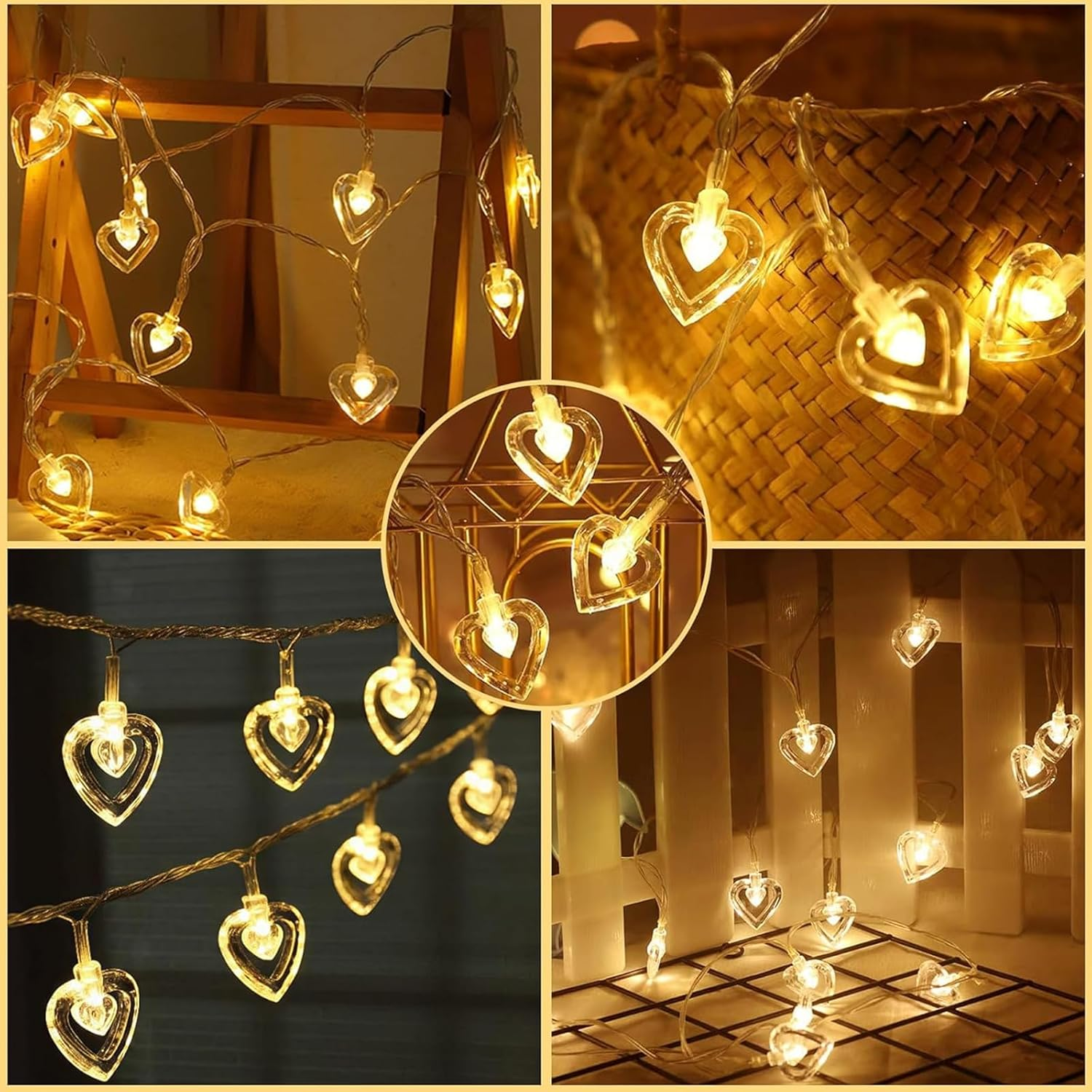 ALEGRE Fairy Lights Hearts, 3 M 20 LED Valentine'S Day Heart-Shaped Fairy Lights Battery, Fairy Lights Hearts Indoor, Valentine'S Day Decoration, Heart Fairy Lights for Christmas, Wedding, Anniversary image number 6