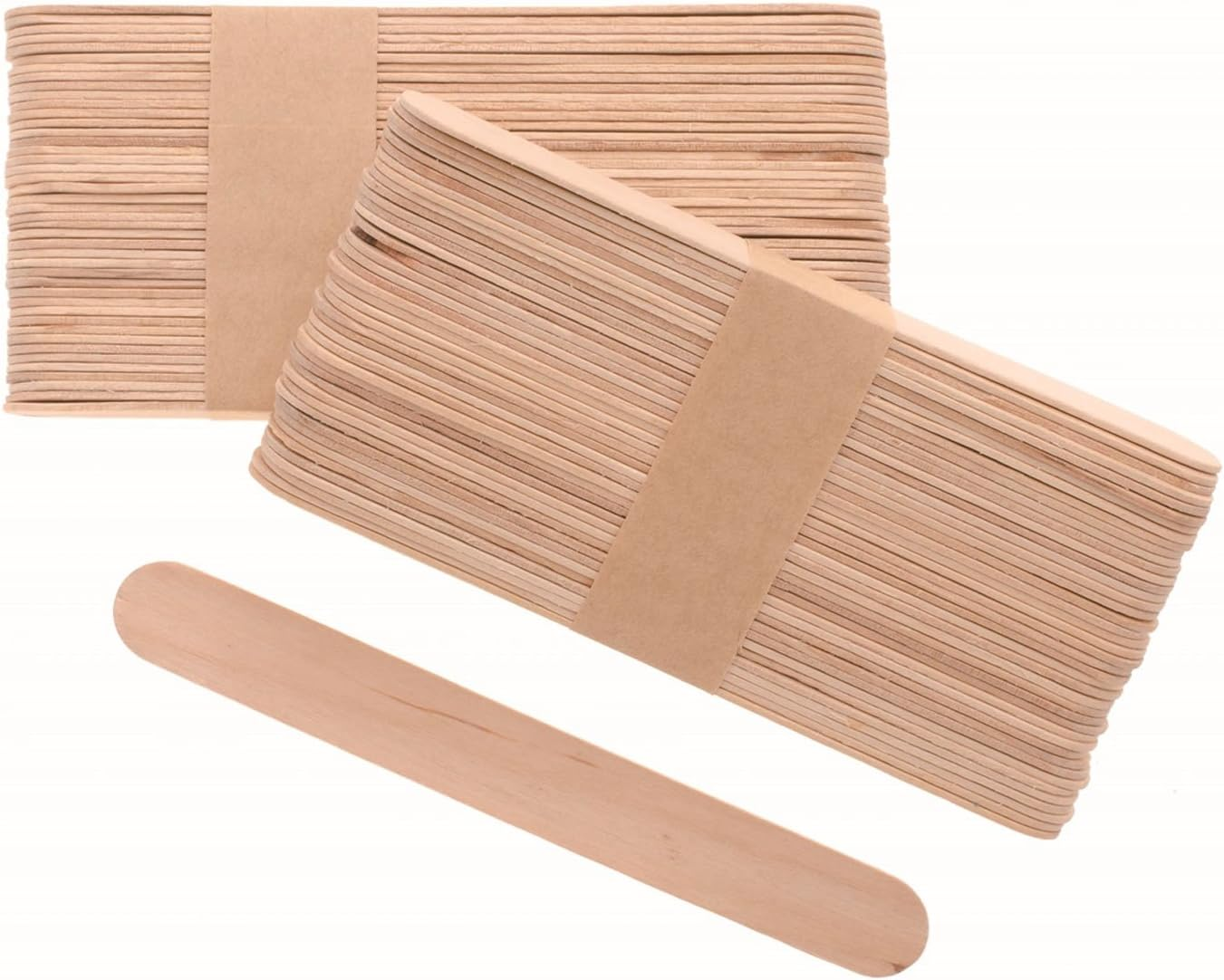 Glorex 6 2200 683 Craft Woods Made of Colourful Varnished Birch Wood, in the Shape of Ice Sticks, Approx. 15 Cm Long with Rounded Ends, Pack of 100, Versatile for Crafts