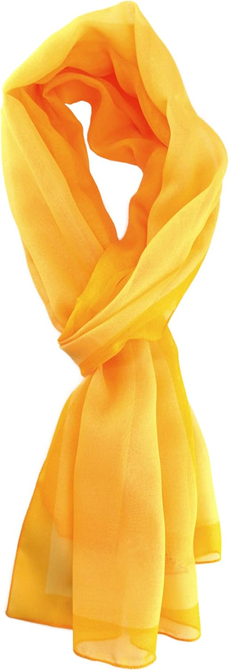 Tigertie Women'S Chiffon Scarf in Plain Colour - Scarf Size 160 Cm X 36 Cm - Made in Italy - Beige Ochre image number 4