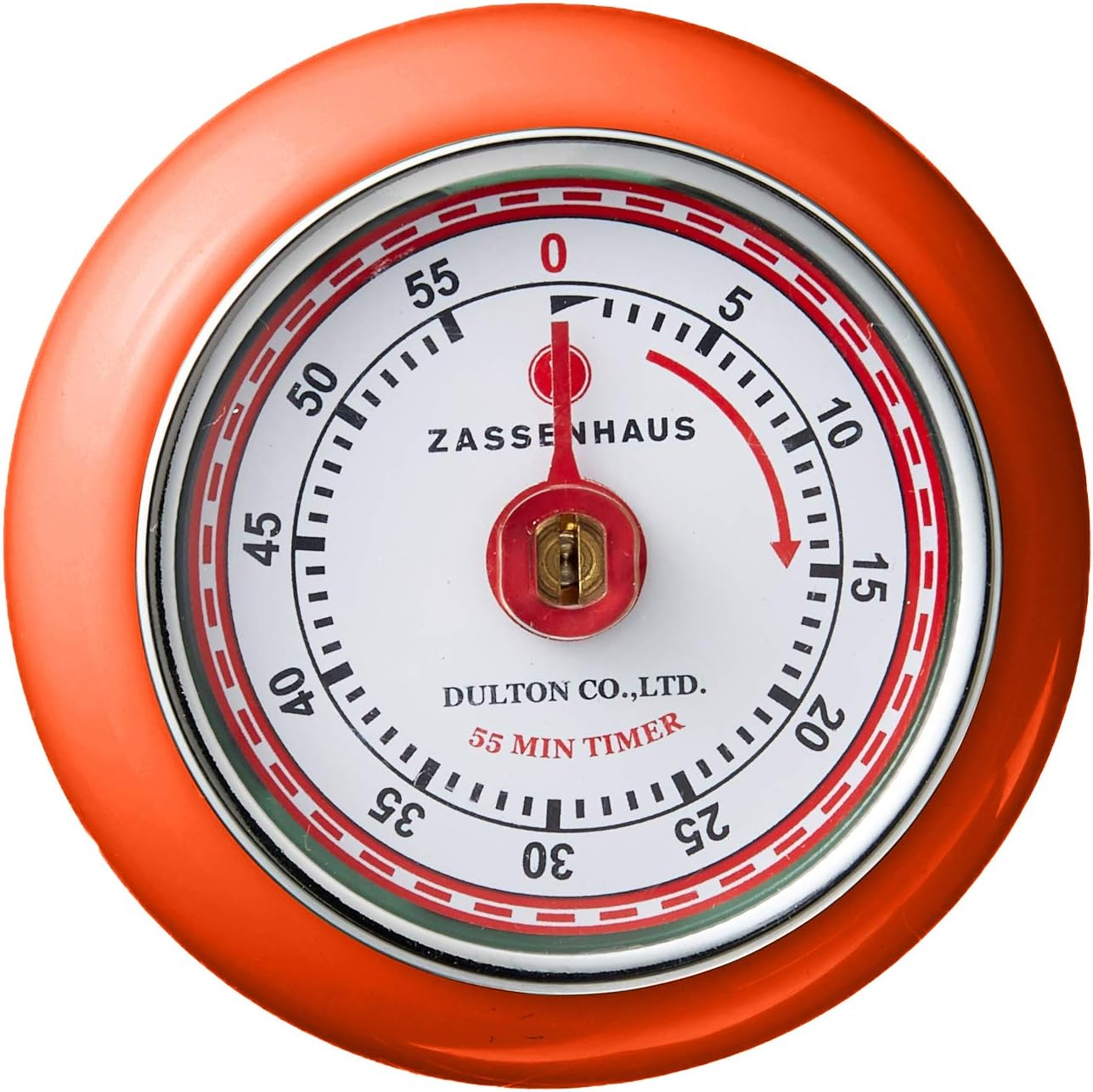 Zassenhaus Enameled Steel Speed Kitchen Timer with Magnet, Orange, 7 Cm Diameter X 3 Cm Height