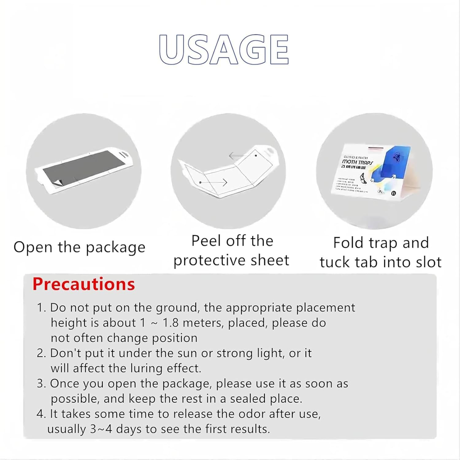 4-Pack Pantry Moth Traps with Pheromones: Efficient, Safe, Non-Toxic Sticky Glue Traps for Indoor Food Cupboards and Kitchens image number 6