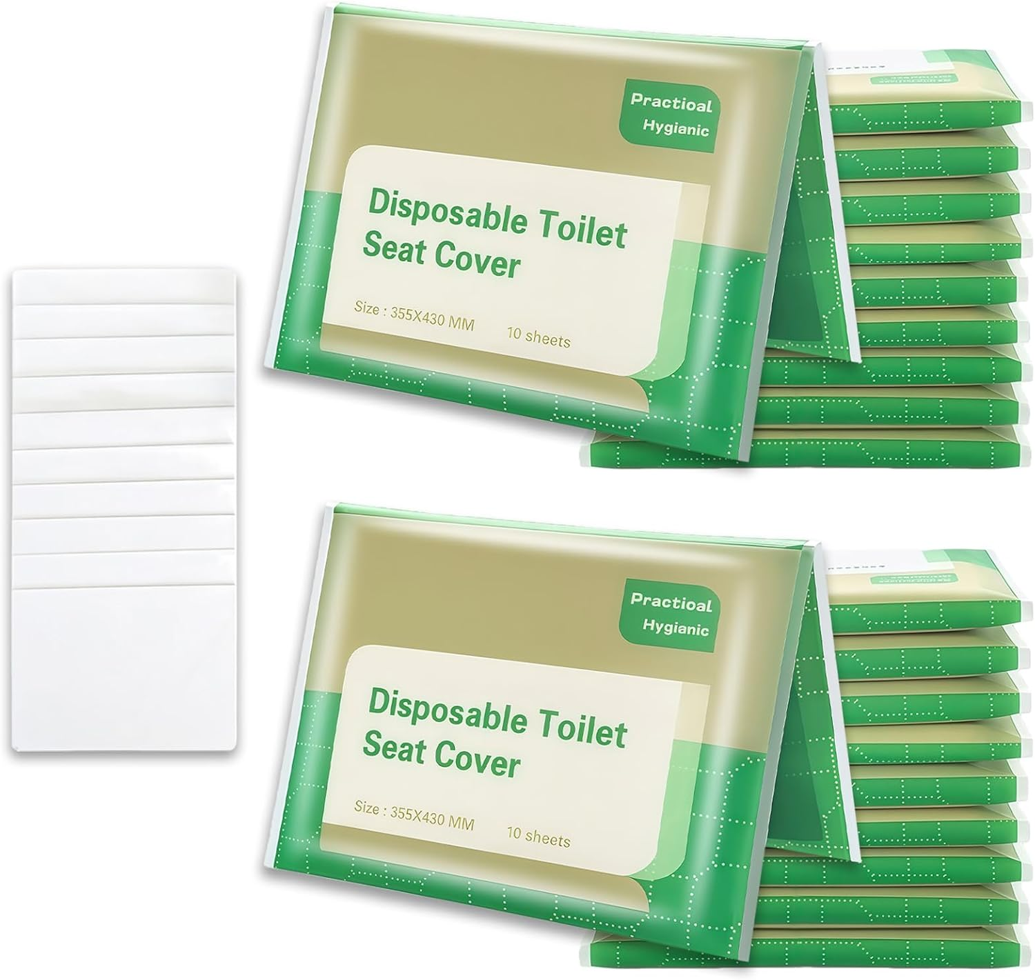 100Pcs Disposable Toilet Seat Covers, Flushable Toilet Seat Cover for Potty Training, Travel Essential for Camping, Airplane, Road Trips, Adults & Toddlers image number 1