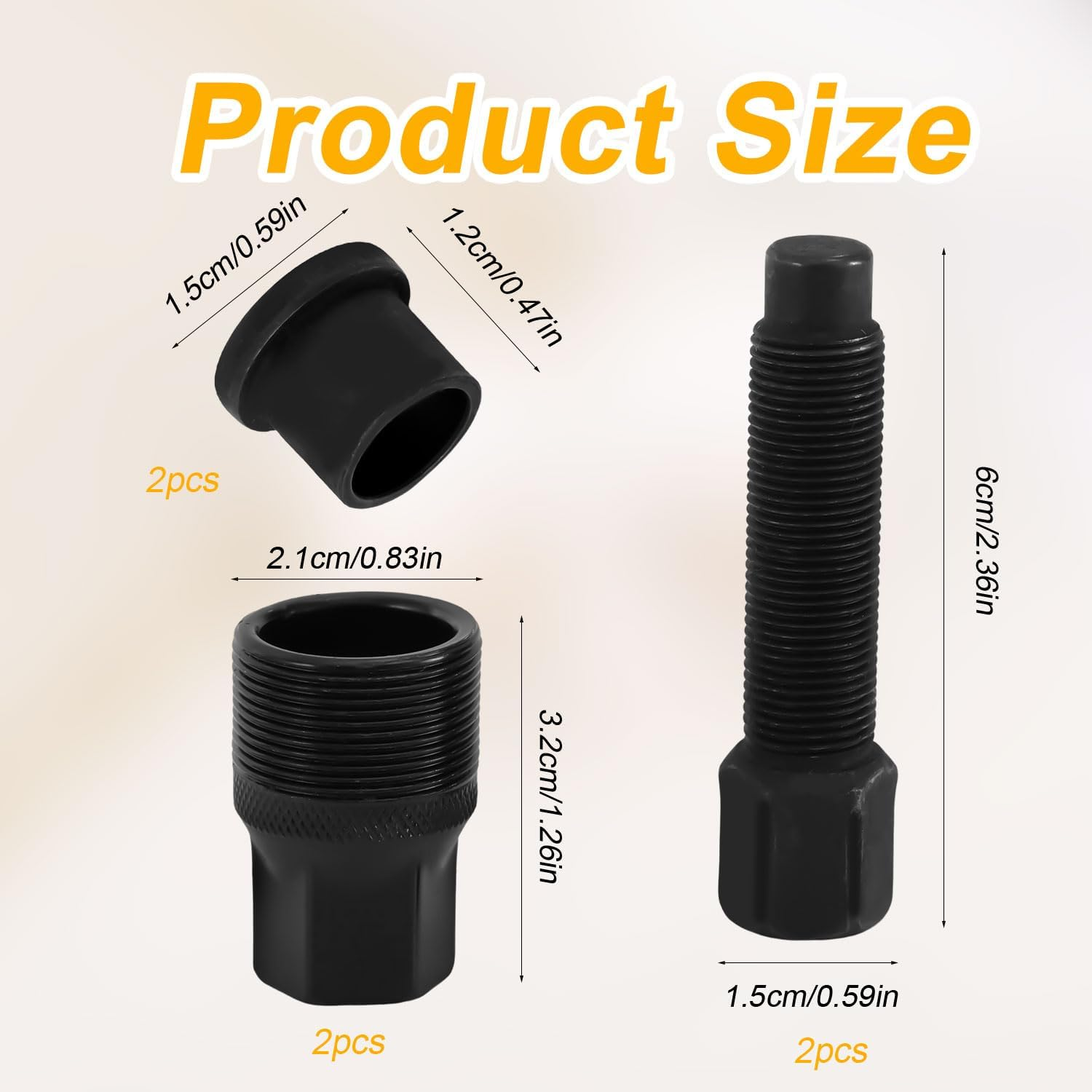 Gosknor 2 Sets Bicycle Crank Puller, Crank Arm Puller Bike Crank Removal Tool Crank Remover for Bicycle Repair & Maintenance (Black) image number 3