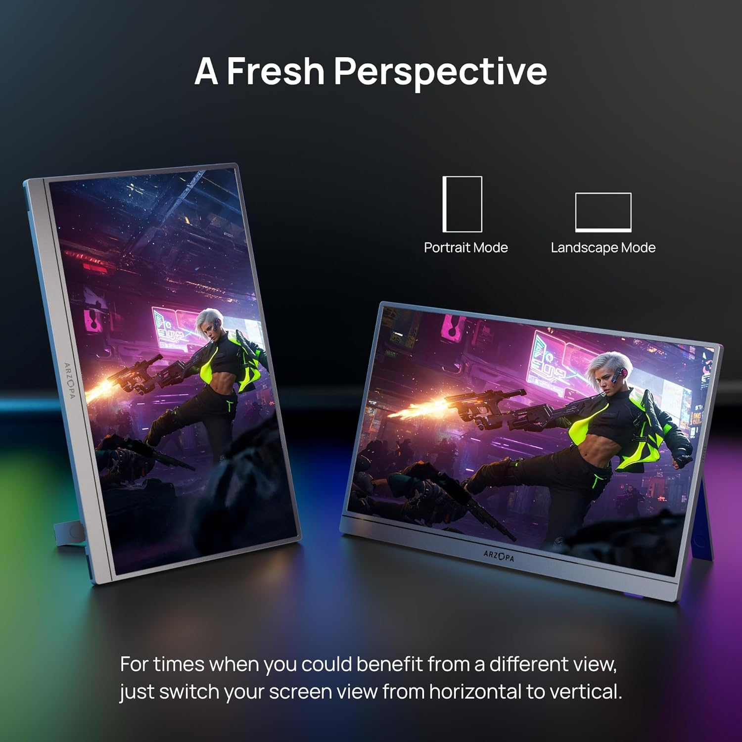 ARZOPA 16.1'' 180Hz 2.5K Portable Monitor, 2560X1440 QHD 107% Srgb Kickstand Portable Gaming Monitor with HDR, Ultra Slim, Eye Care, External Second Screen for Laptop, PC, PS5, Mac, Xbox - Z3FC image number 1