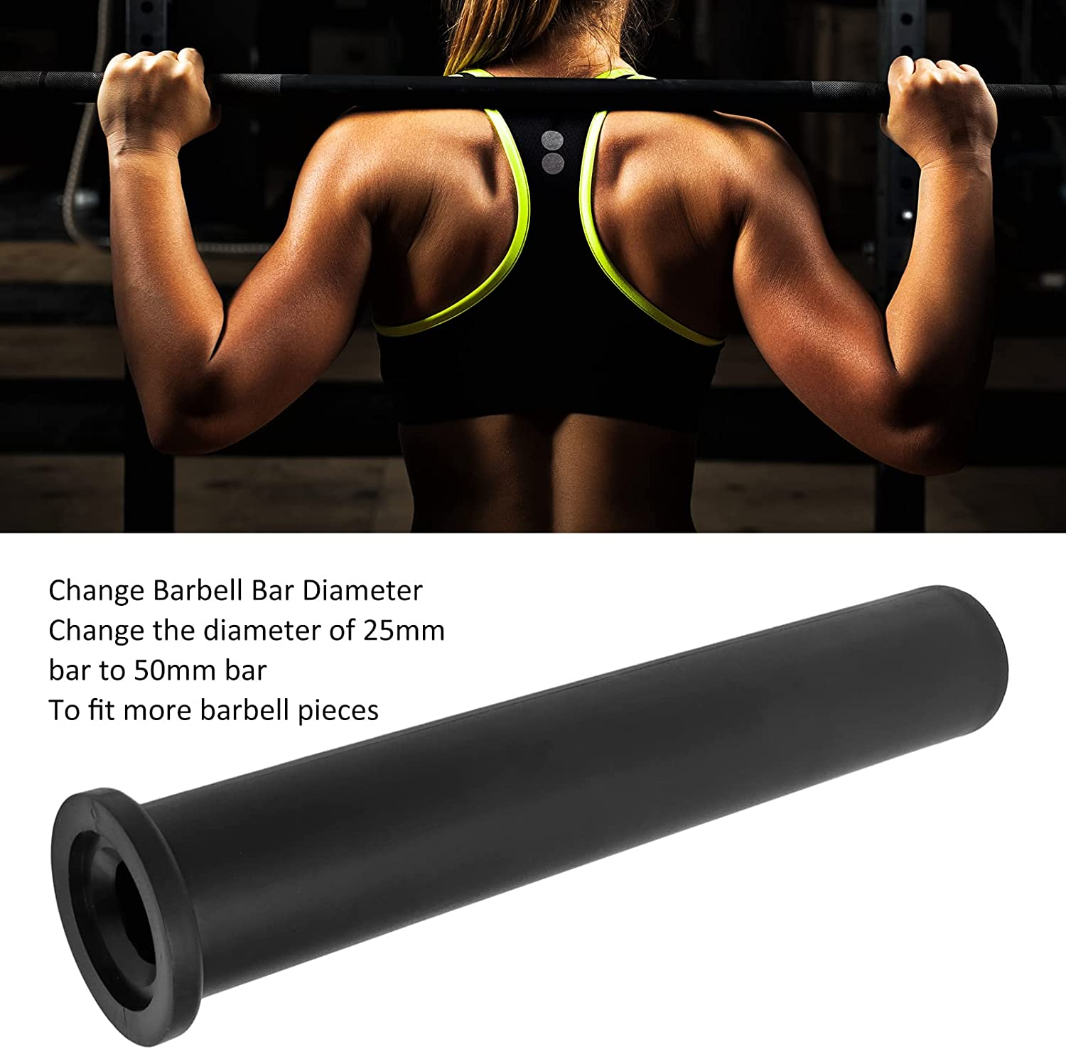 Joyzan Olympic Adapter Sleeve, Nylon Adapter Sleeves Convert 0.98" Weight Plate Posts to 1.97" Plates Post Includes Heavy Duty Removeable End Cap Suitable for Standard Barbell Bar Gym Barbells Barrel image number 2