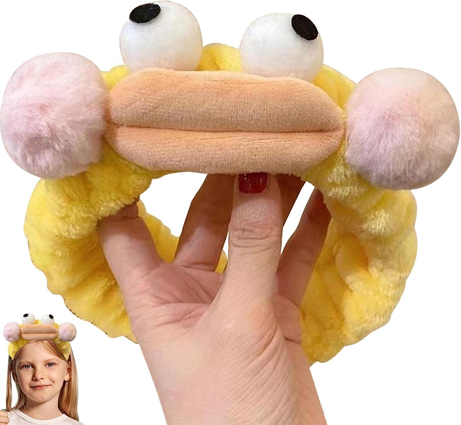 Skincare Headbands | Cartoon Makeup Headband for Washing Face - Cosmetic Headband Sausage Mouth Funny Headbands for Shower Terry Cloth Headbands for Women Facial Hair image number 3