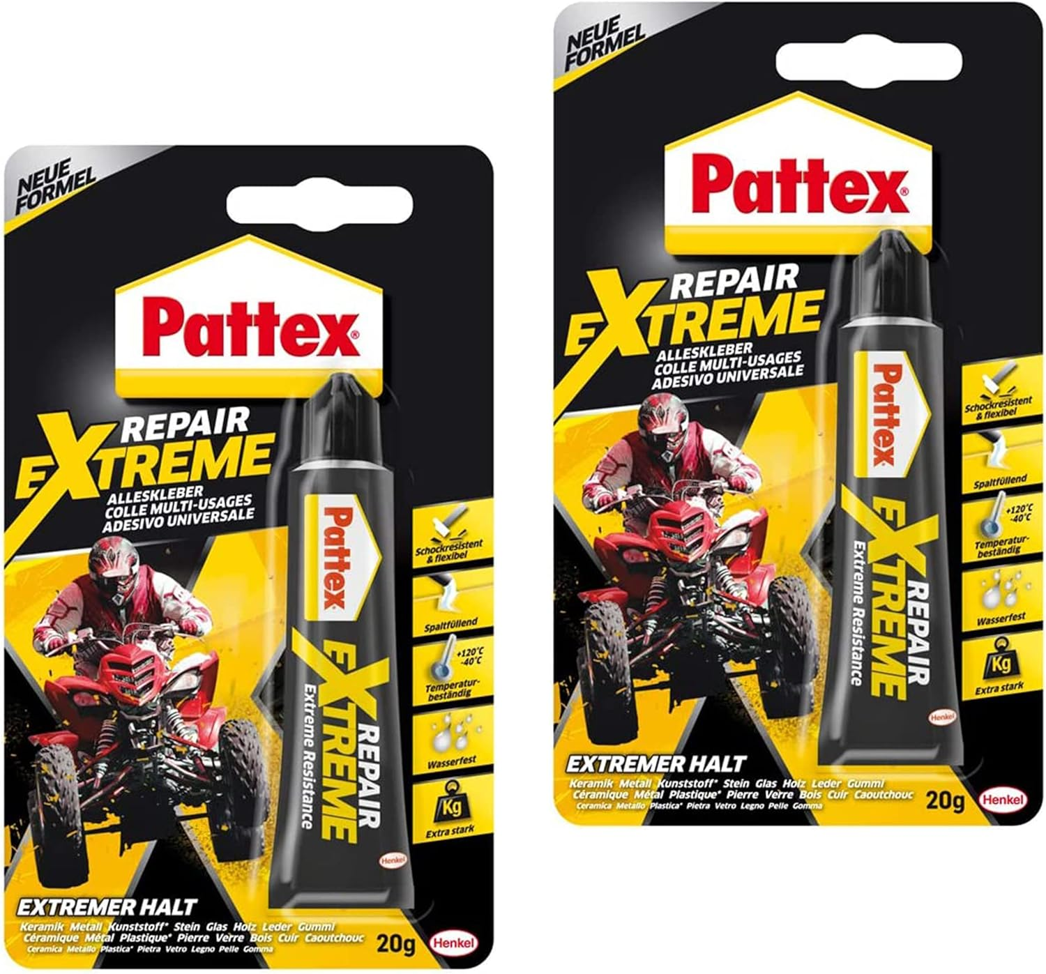 Pattex Repair Extreme, 2 X 20G Tube Non-Shrinking and Flexible All-Purpose Adhesive, Temperature Resistant Repair Adhesive, Strong Adhesive for Indoor and Outdoor Use image number 5