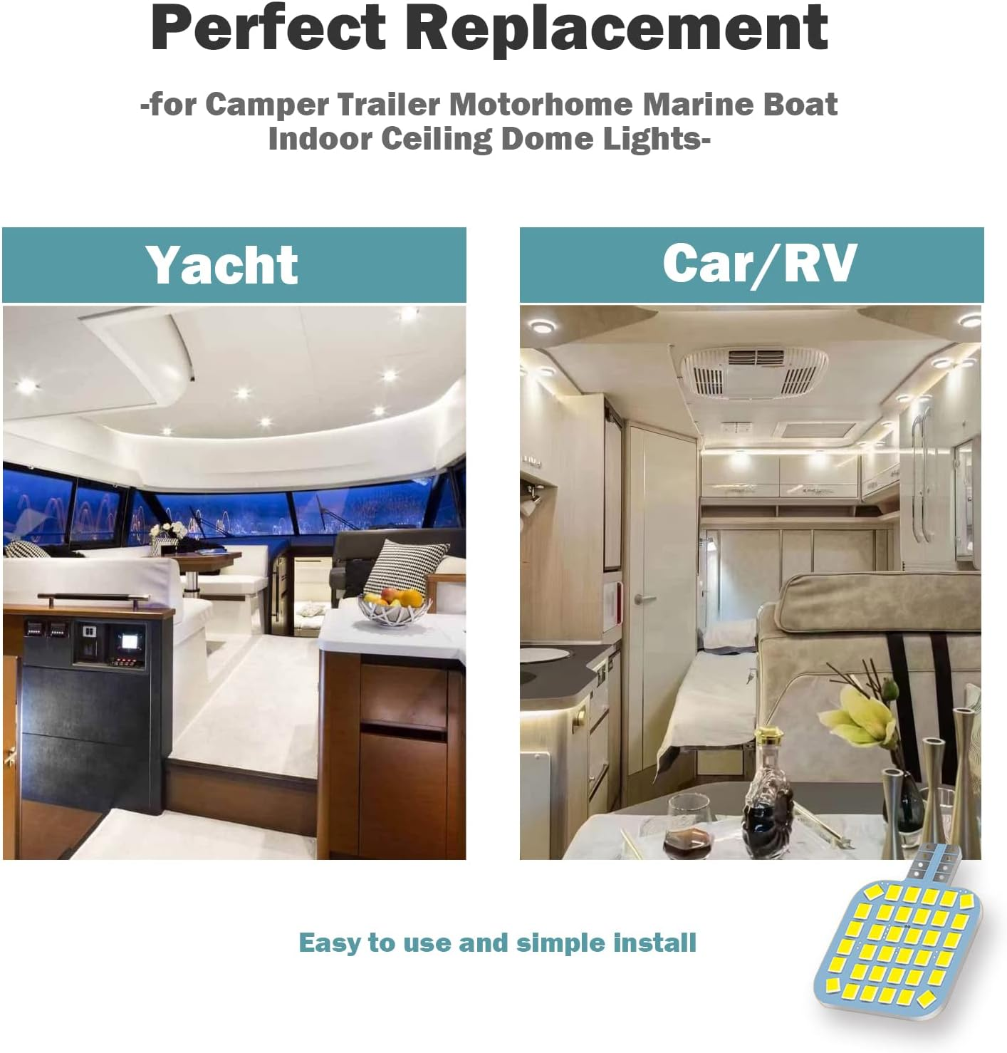 20PCS T10 921 922 912 194 RV Interior LED Light Bulbs, Super Bright LED Bulbs Replacement Lighting 36-SMD 2835 6500K White for 12V RV Camper Trailer Motorhome Boat Dome Car Marine Ceiling Indoor Light - 20Pcs Bright Cool White 6000K-6500K image number 3