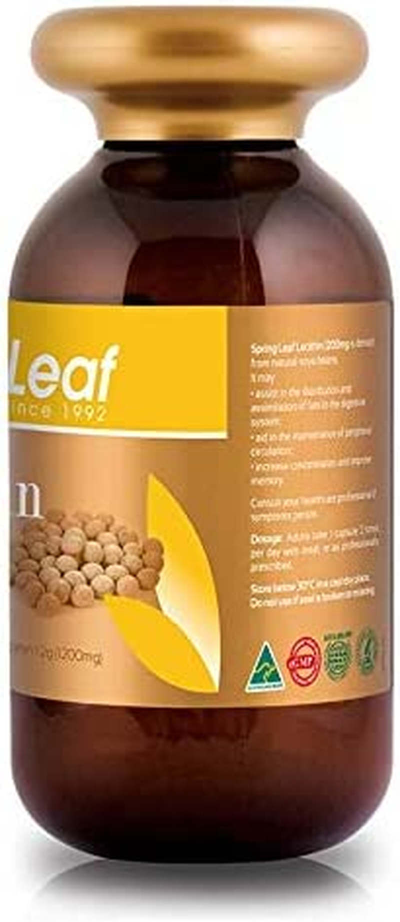 Spring Leaf Super Lecithin 1200Mg 200Cap - Assist Fat Break down & Digestive Health - Support Liver & Blood Vassal Health image number 2