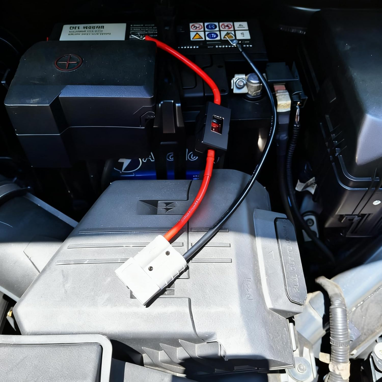 50A Anderson Plug with 30Cm 10AWG Cable, O-Ring Terminals, Midi Fuse Kit 50A Midi Fuse Holder with Inspection Window Heavy Duty Wiring for Caravan, 4WD, Solar, Battery Charging 1ANDS+1MIDI (30Cm)